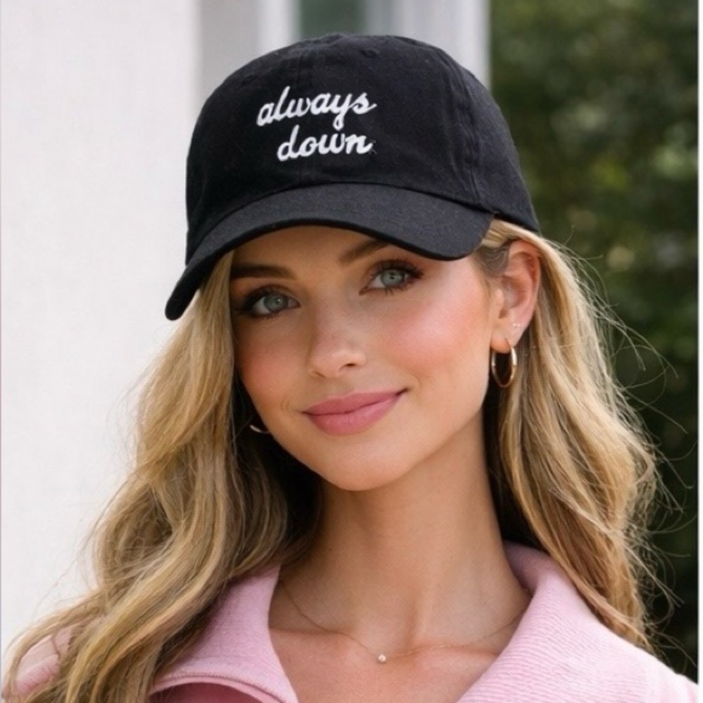 PINK Victoria's Secret Black Cap with White Stitching